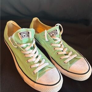 Converse Low Top Sneakers in Mint Green and White Mens 12